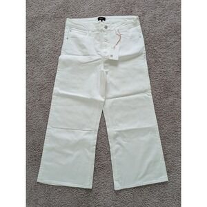 Quince Bella Stretch Wide Leg Jeans Womens 32x28 (Fits 34x27) Cloud White NWT